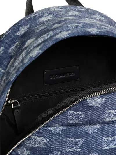 Dsquared2 D2 Monogram Backpack In Blue
