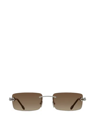 RIMLESS RECTANGLE-FRAME SUNGLASSES