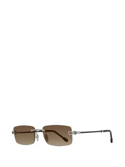RIMLESS RECTANGLE-FRAME SUNGLASSES