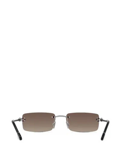 RIMLESS RECTANGLE-FRAME SUNGLASSES