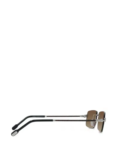 RIMLESS RECTANGLE-FRAME SUNGLASSES