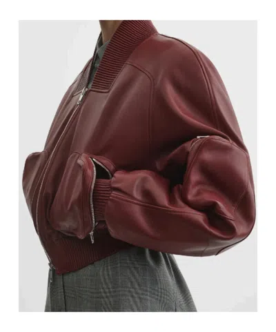 Phoebe Philo Zip-front Leather Bomber Jacket In Purple