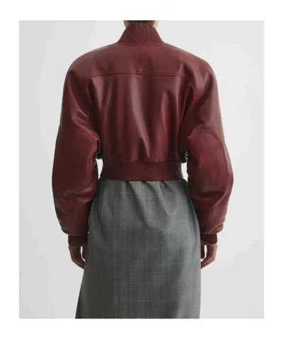 Phoebe Philo Zip-front Leather Bomber Jacket In Purple