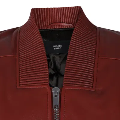 Phoebe Philo Zip-front Leather Bomber Jacket In Purple