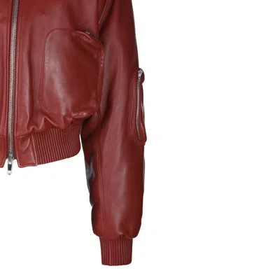 Phoebe Philo Zip-front Leather Bomber Jacket In Purple