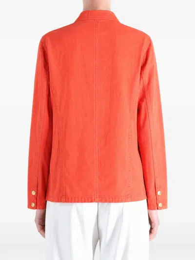 Auralee Button-down Patch-pocket Jacket In Red