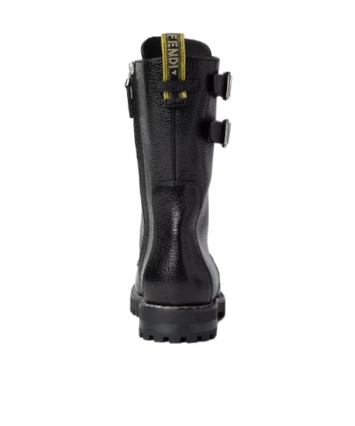 Fendi Commando Black Leather Boots In Black