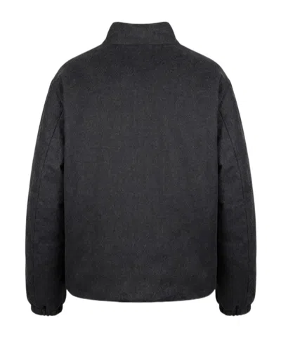 Jil Sander Goose Down Puffer Jacket In Wool In Black