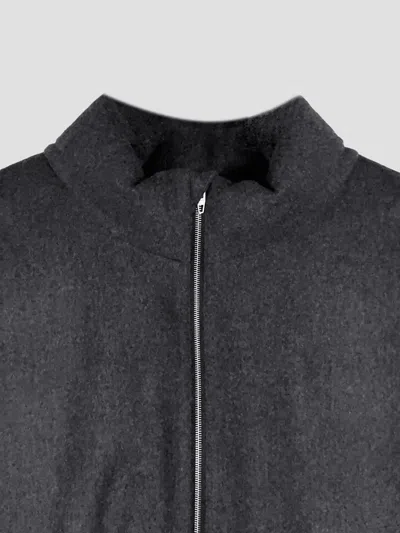 Jil Sander Goose Down Puffer Jacket In Wool In Black