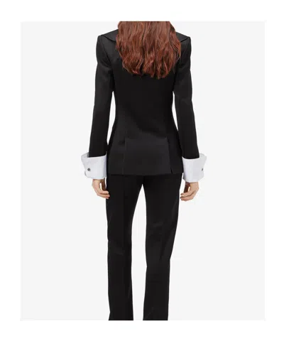 Alexander Mcqueen Structured Tailored Jacket With Statement Lapels In Black