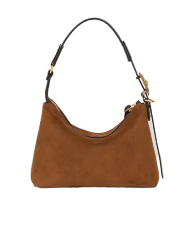 Etro Suede Buckled Shoulder Bag In Brown