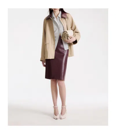 Marella Collared Button-front Casual Jacket In Yellow