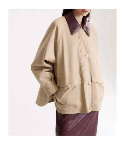 Marella Collared Button-front Casual Jacket In Yellow