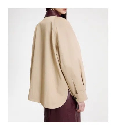 Marella Collared Button-front Casual Jacket In Yellow