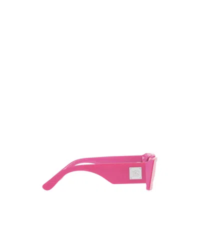 Dolce & Gabbana Rectangular Plastic Sunglasses In Pink