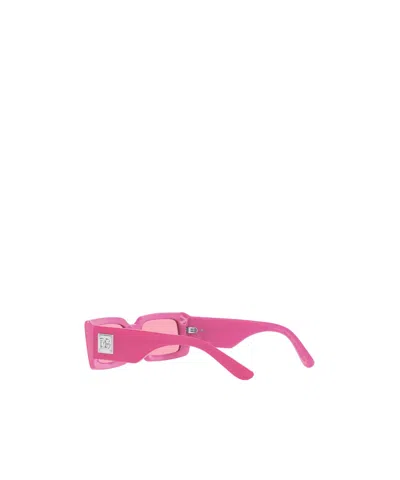 Dolce & Gabbana Rectangular Plastic Sunglasses In Pink