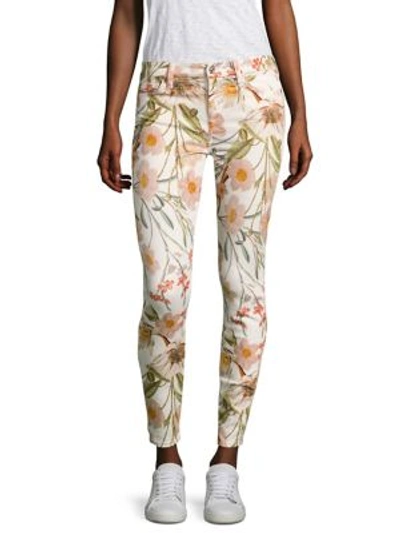 7 For All Mankind The Ankle Skinny Floral-print Jeans, Multi In Tropical Print