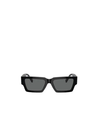 Versace Womens Black Ve4459 Rectangular-frame Acetate Sunglasses In Black