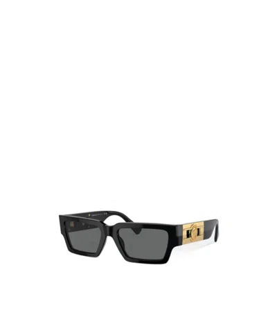 Versace Womens Black Ve4459 Rectangular-frame Acetate Sunglasses In Black