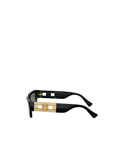 Versace Womens Black Ve4459 Rectangular-frame Acetate Sunglasses In Black