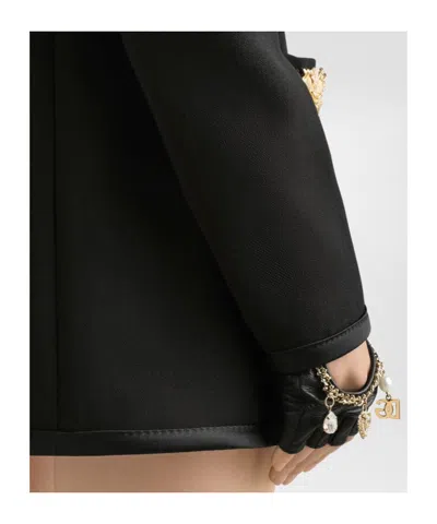 Dolce & Gabbana Embellished Button-front Jacket In Black