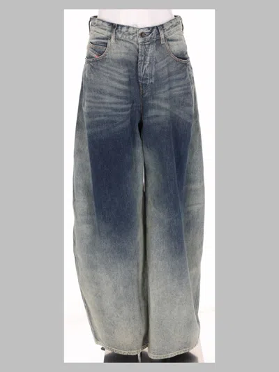 Diesel High-rise Wide Barrel Jeans In Blue