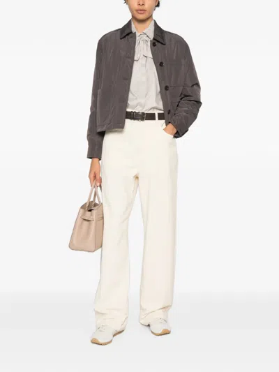 Aspesi Button-up Patch-pocket Jacket In Brown