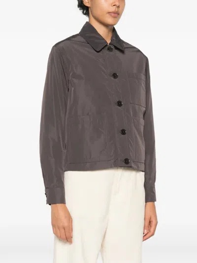 Aspesi Button-up Patch-pocket Jacket In Brown
