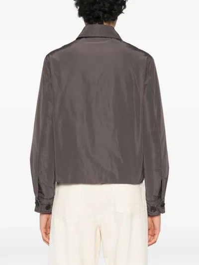 Aspesi Button-up Patch-pocket Jacket In Brown