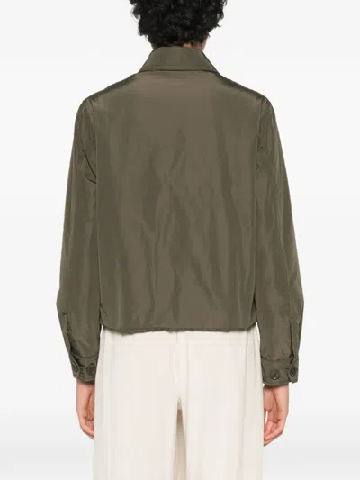 Aspesi Button-front Cropped Jacket In Green
