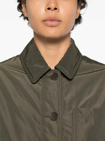 Aspesi Button-front Cropped Jacket In Green