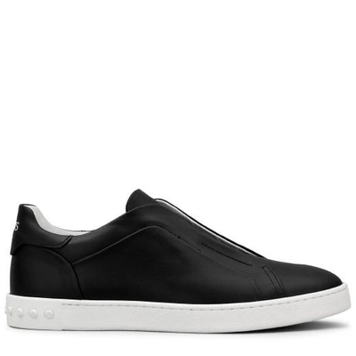 Shop Tod's Slip-on Shoes In Leather In Black
