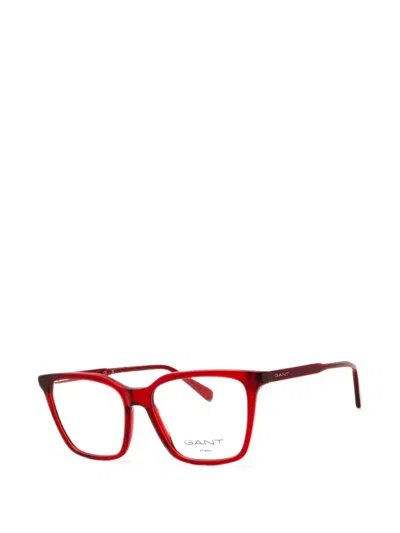 Gant Rectangle-frame Glasses In Red