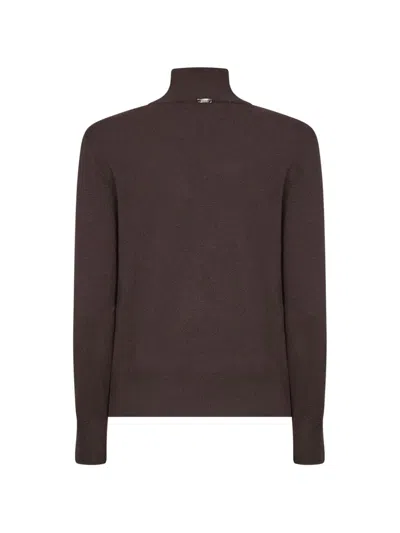Herno Wrap-effect Cut-out Sweater In Brown