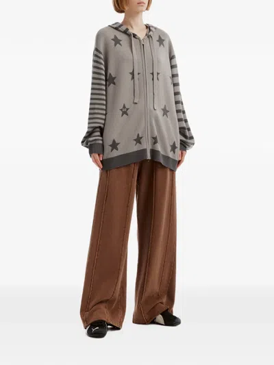 Mini Cream Exposed-seam Drawstring Trousers In Multi