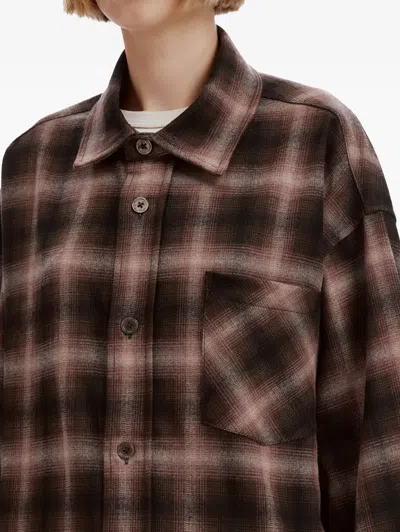 B+ab Check-pattern Button-up Shirt Jacket In Brown