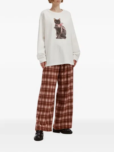 B+ab Check-pattern Trousers In Brown