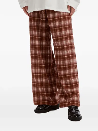 B+ab Check-pattern Trousers In Brown