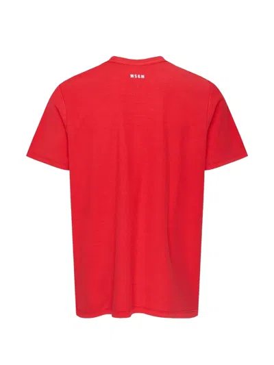 Msgm Double-face Reversible T-shirt In Red