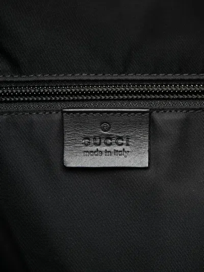 Pre-owned Gucci 2000-2015 Canvas Techno Web Fold Over Backpack In Black