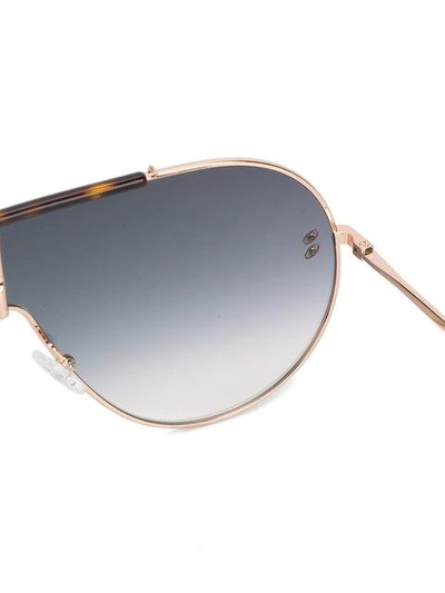 Shop Stella Mccartney Gold-tone And Purple Aviator Sunglasses