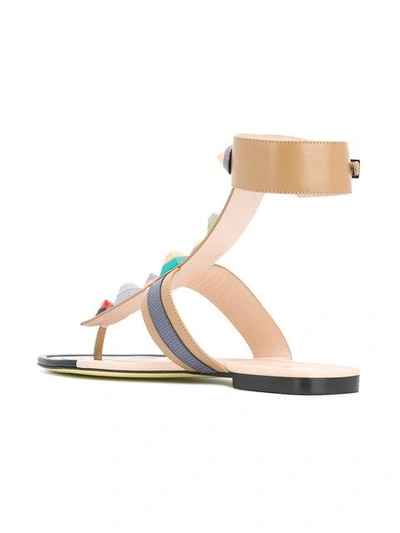 Shop Fendi Studded Flat Sandals