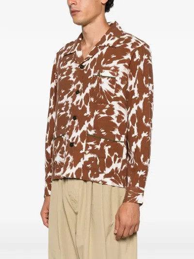 Bode Cow-print Flannel Shirt In Multi