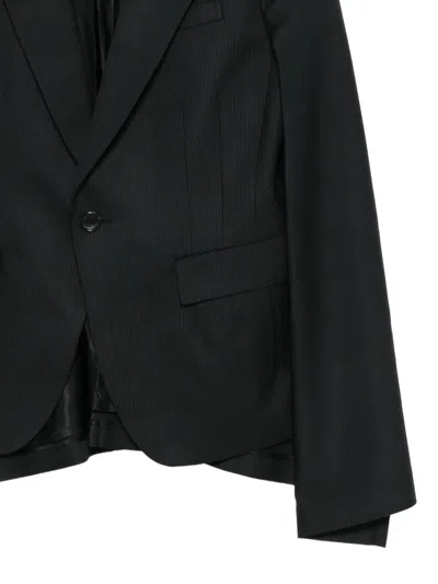 Junya Watanabe Pinstripe-pattern Cape-style Blazer In Multi