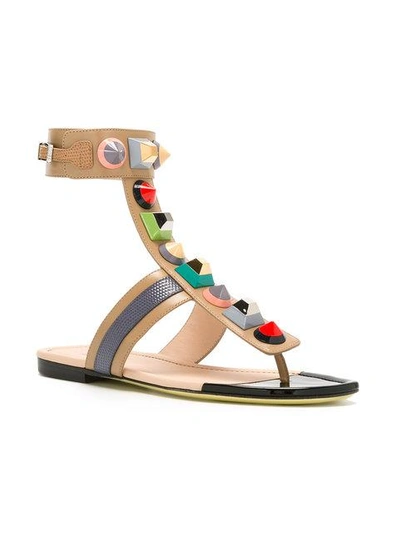 Shop Fendi Embellished Sandals