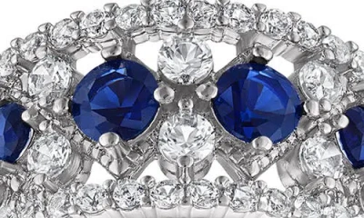 Fzn Lab Created Sapphire Statement Ring In Blue