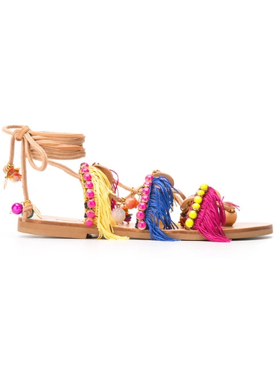 Shop Elina Linardaki 'tahiti' Embellished Sandals