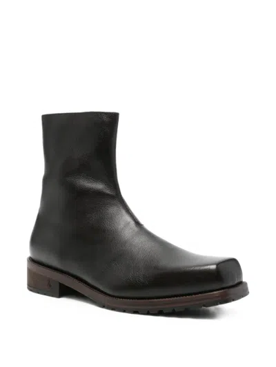 Morgillo Square-toe Boots In Black