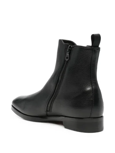 Morgillo Grain-leather Side-zip Boots In Black