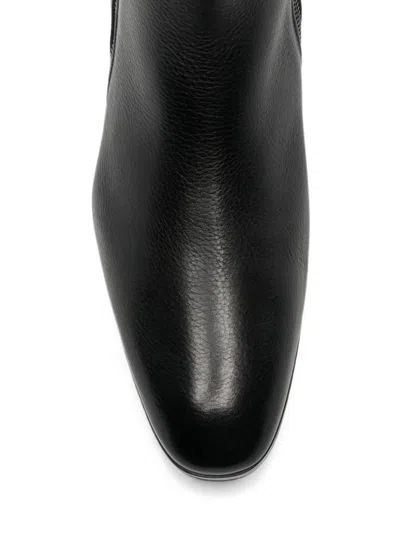 Morgillo Grain-leather Side-zip Boots In Black